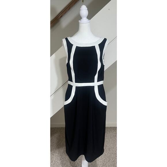 NWT Connected Apparel Black And White Dress Sleeveless Pockets 10 - Picture 3 of 10